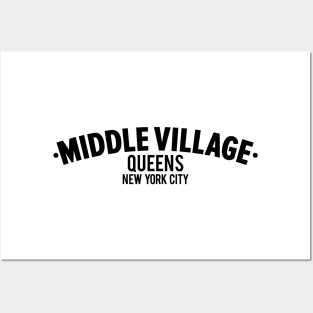 Middle Village Queens Logo - A Minimalist Tribute to Suburban Serenity Posters and Art